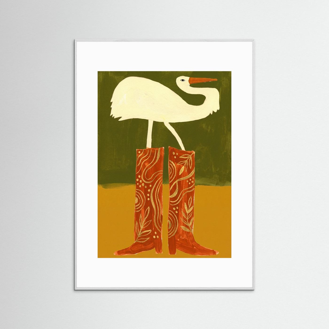 Crane in Cowboy Boots — Art Print