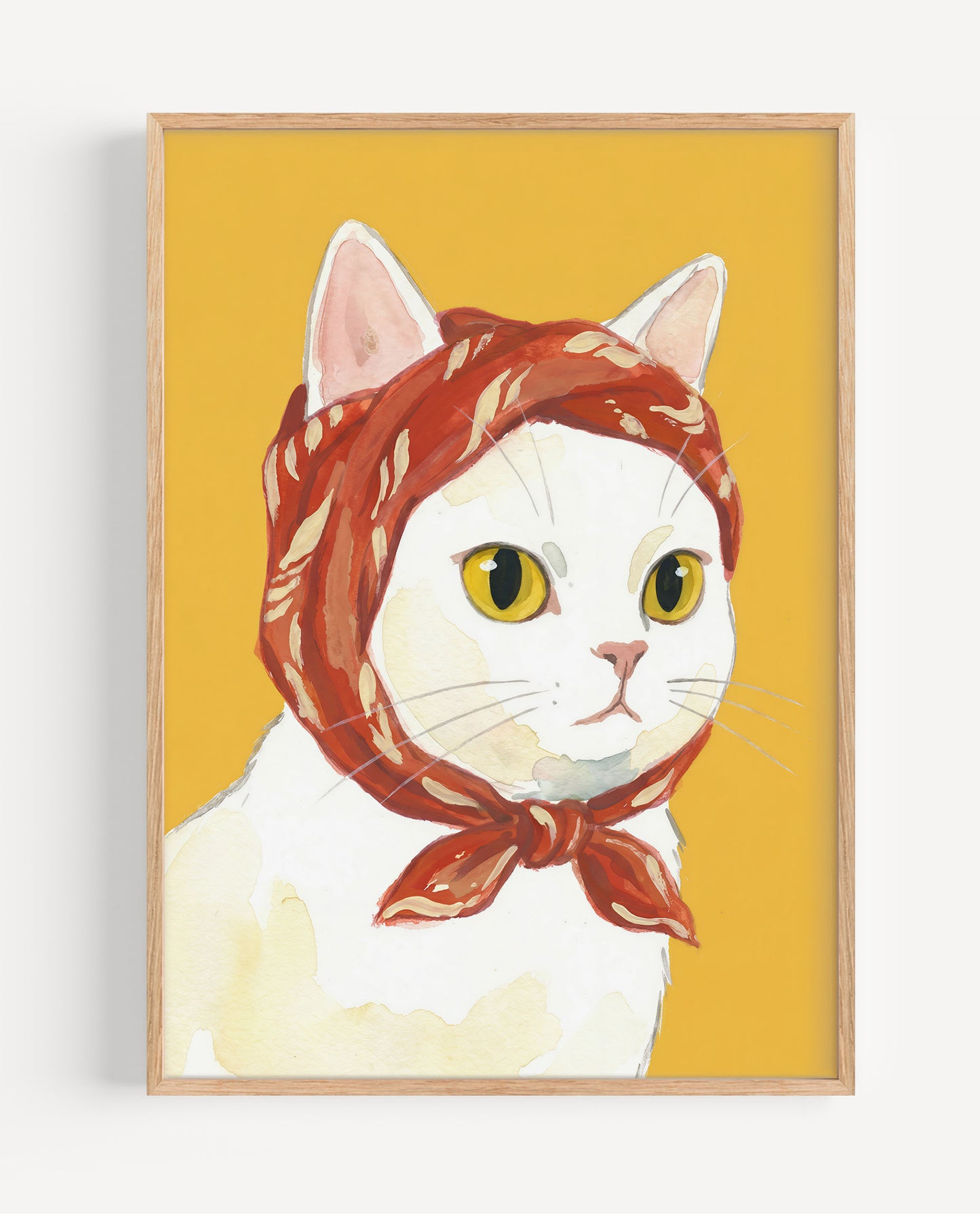 Babushka Cat – Framed Poster Detail