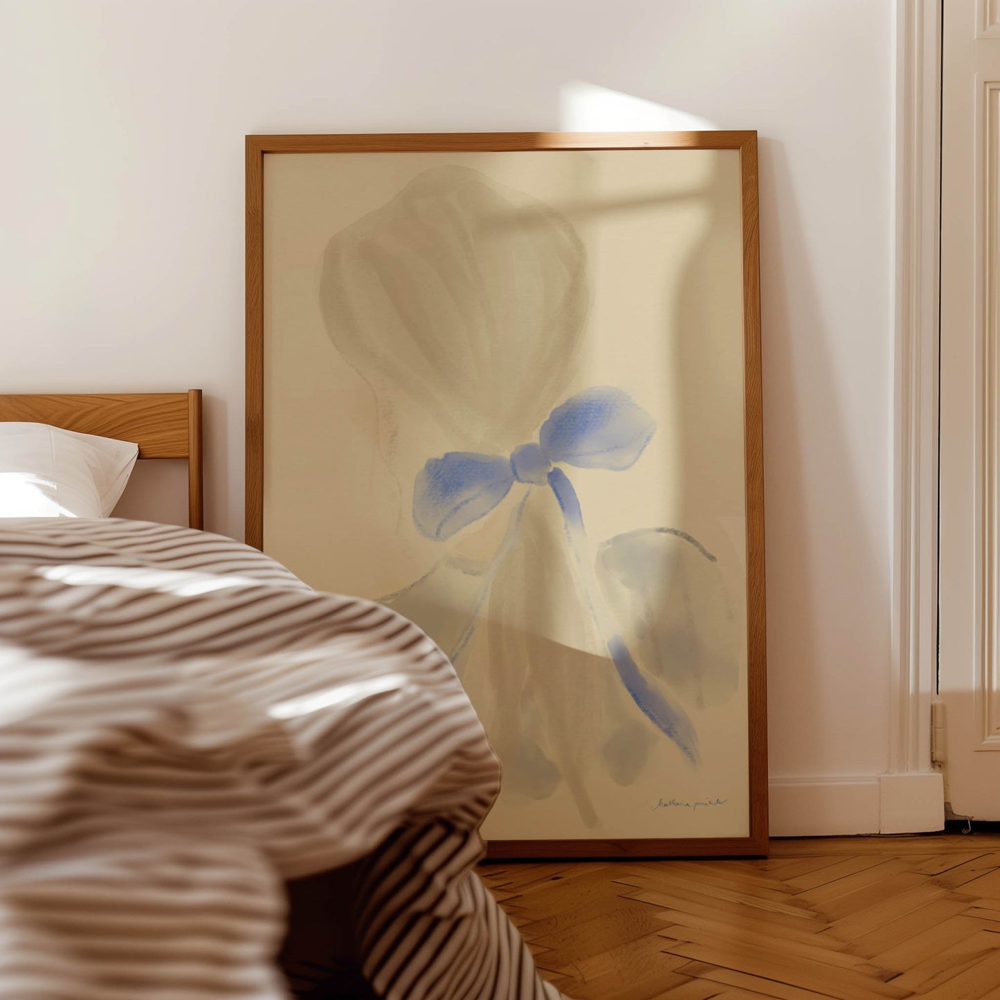 Girl With A Blue Hair Ribbon by Katharina Puritscher - Canvas Art