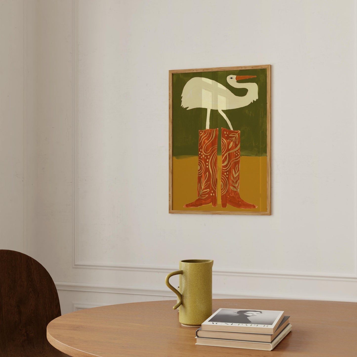 Crane in Cowboy Boots — Art Print