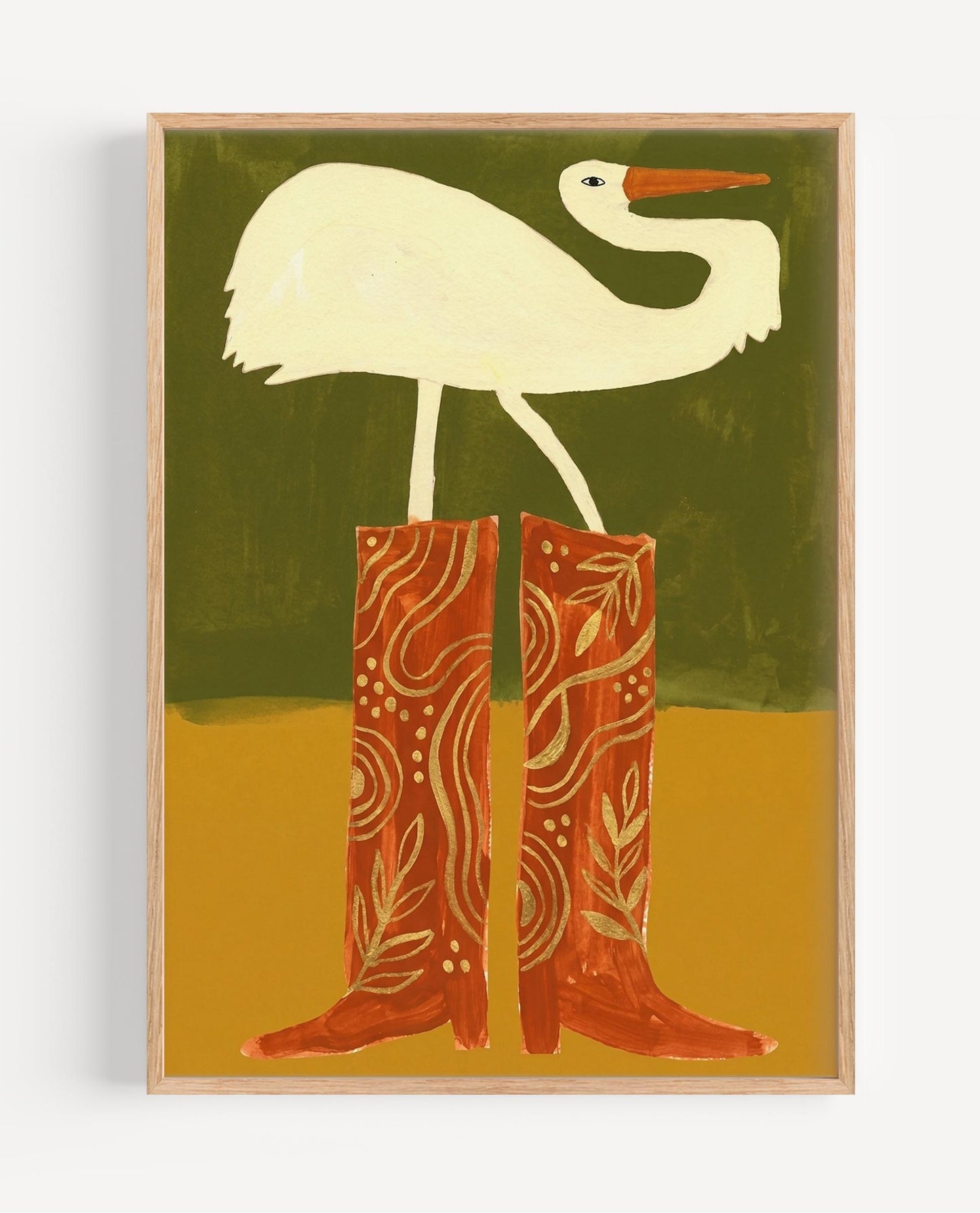 Crane in Cowboy Boots — Art Print