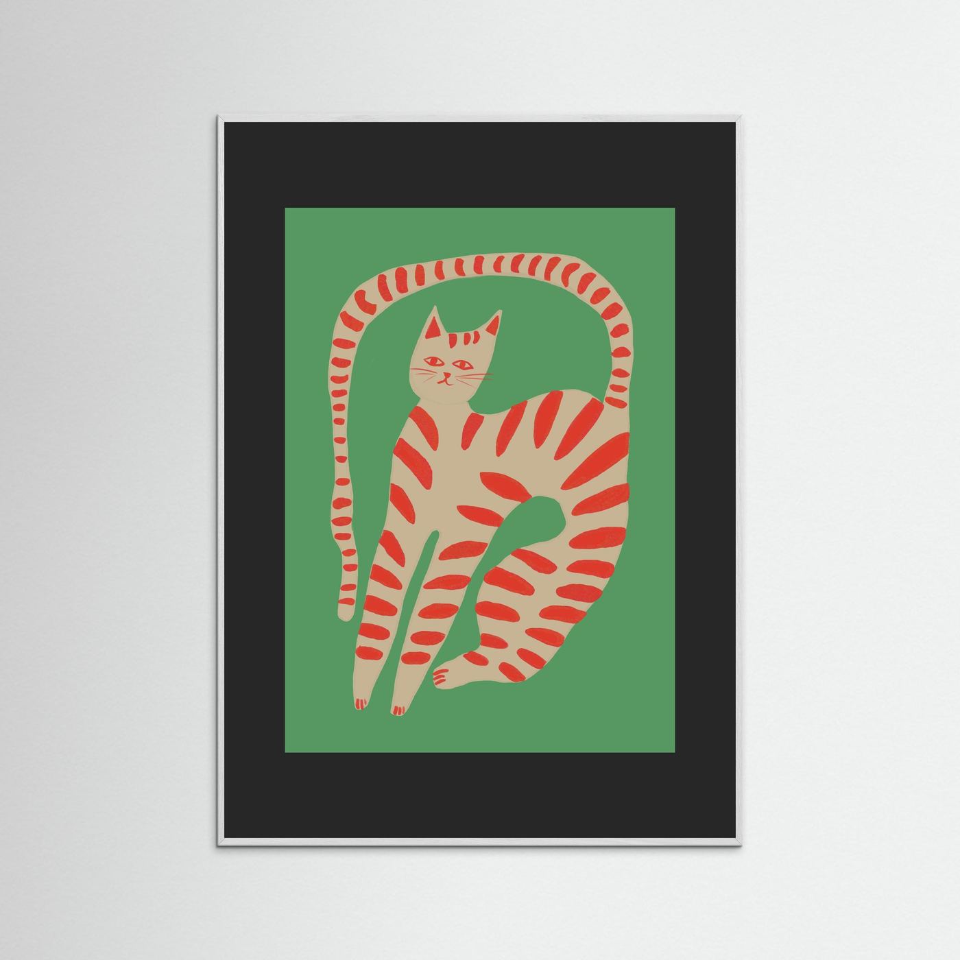 The Stretching Tiger Cat — Art Print 