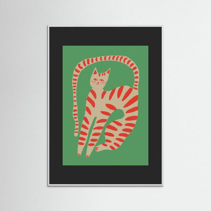 The Stretching Tiger Cat — Art Print 