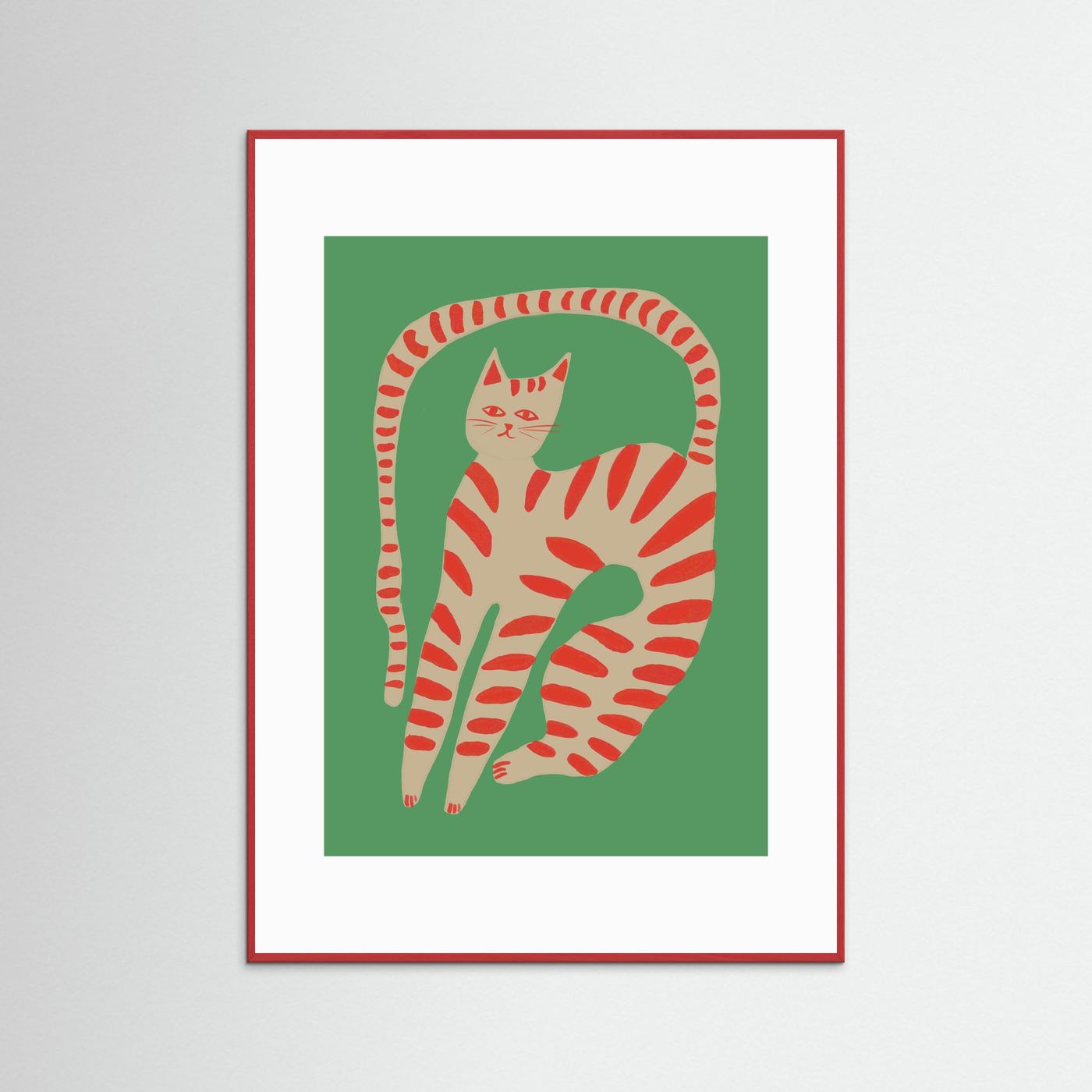 The Stretching Tiger Cat — Art Print 