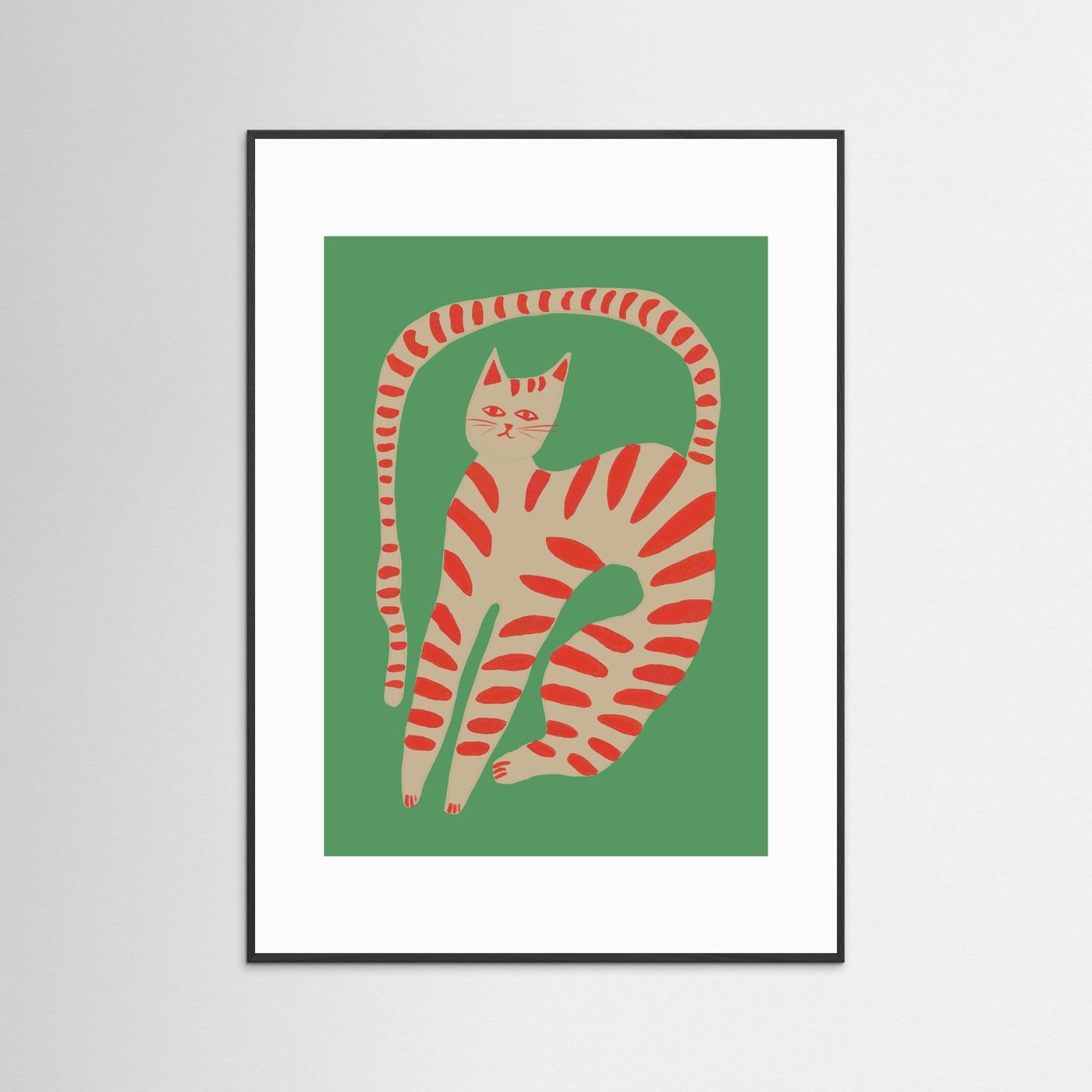 The Stretching Tiger Cat — Art Print 
