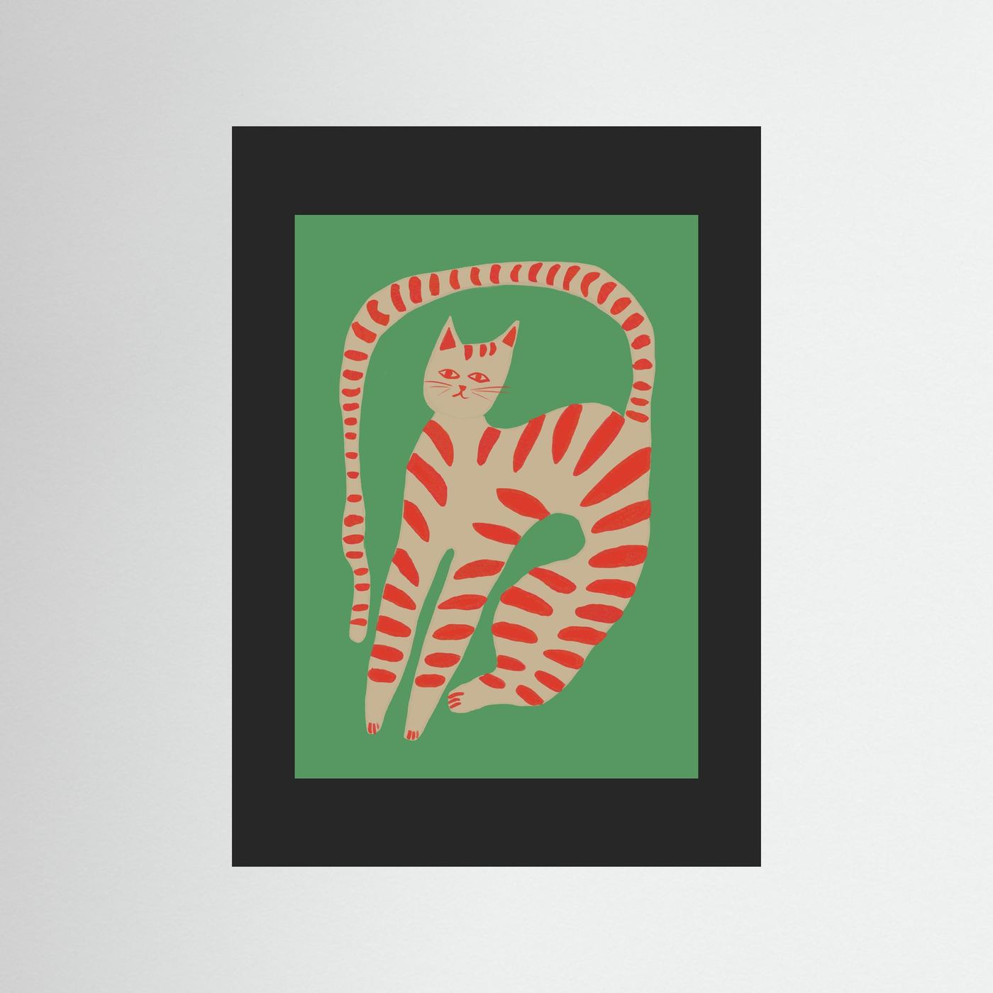 The Stretching Tiger Cat — Art Print 