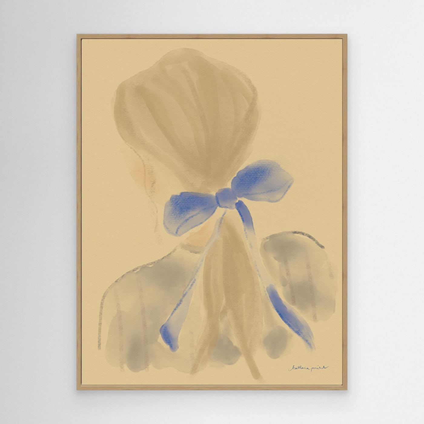 Girl With A Blue Hair Ribbon by Katharina Puritscher - Canvas Art