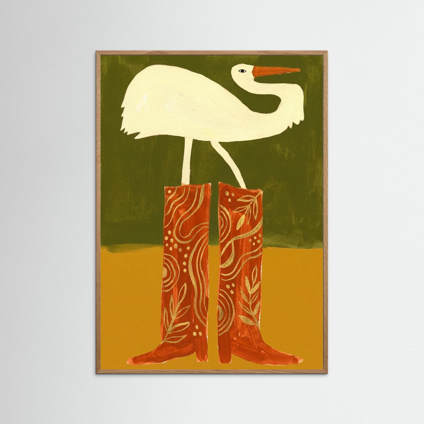 Crane in Cowboy Boots — Art Print   