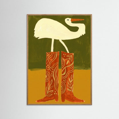 Crane in Cowboy Boots — Art Print   
