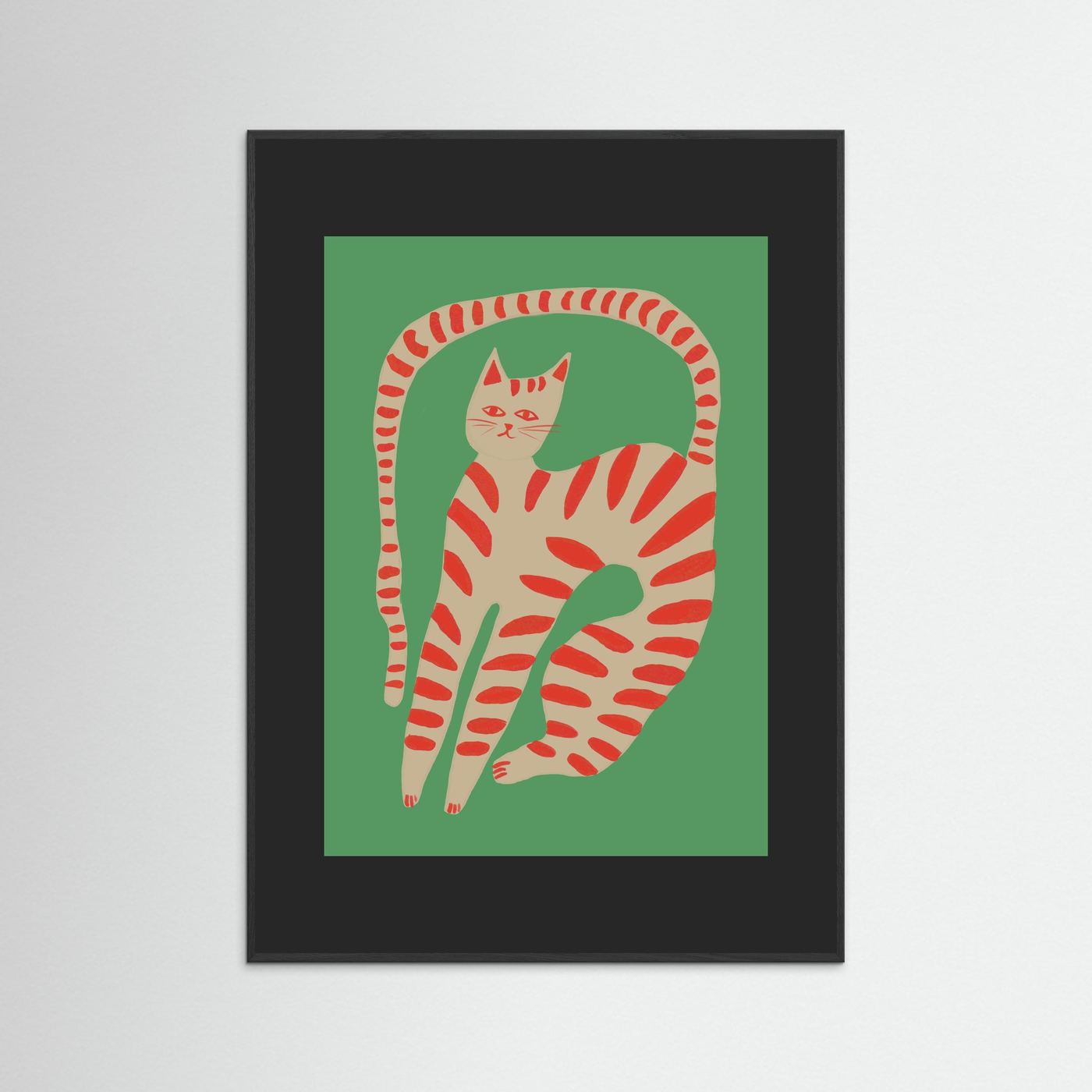 The Stretching Tiger Cat — Art Print 