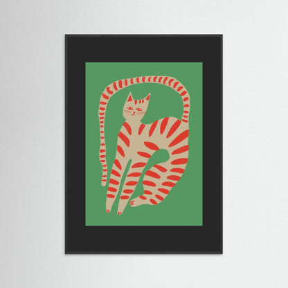 The Stretching Tiger Cat — Art Print 