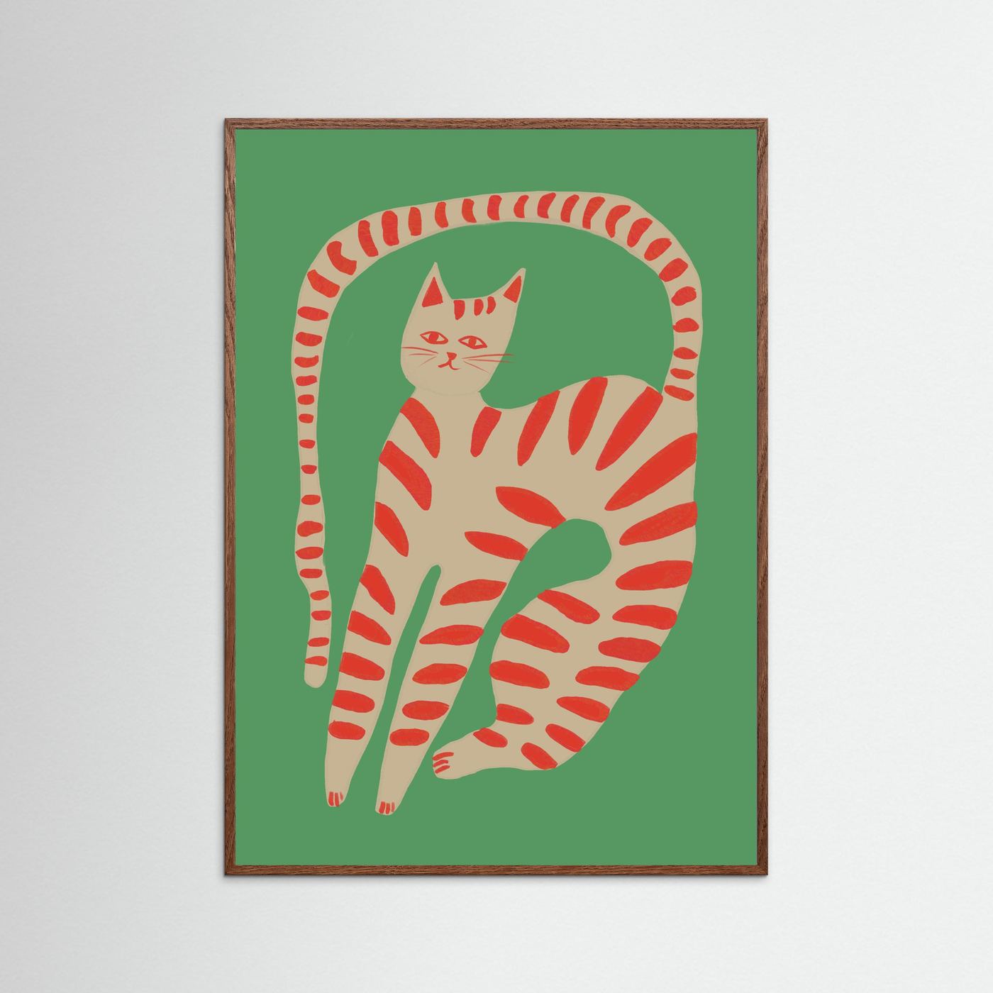 The Stretching Tiger Cat — Art Print 