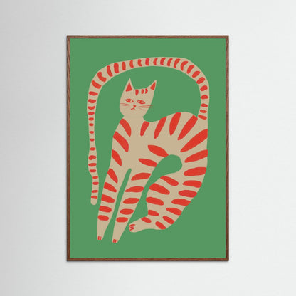 The Stretching Tiger Cat — Art Print 
