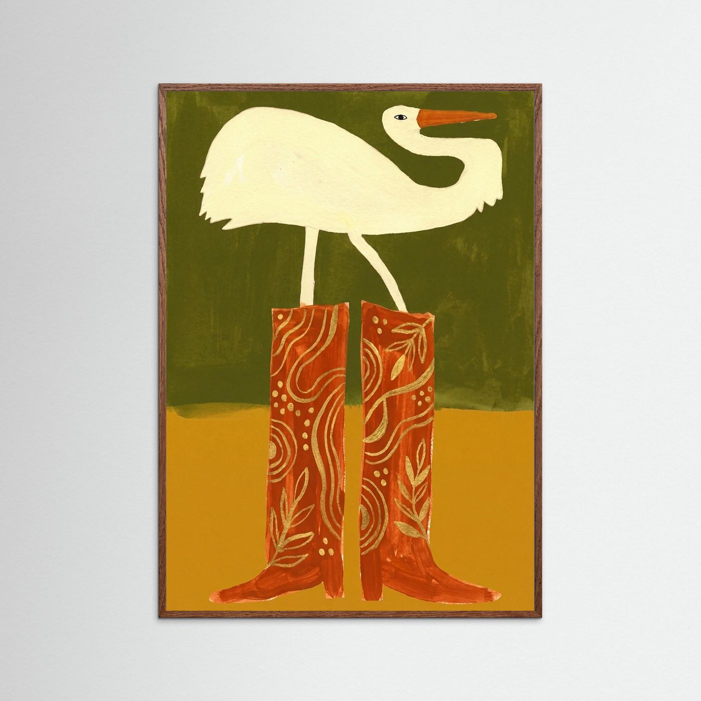 Crane in Cowboy Boots — Art Print   