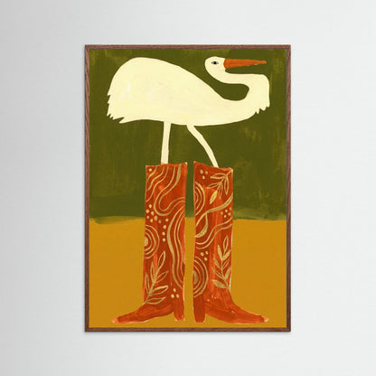 Crane in Cowboy Boots — Art Print   
