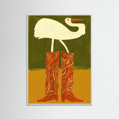 Crane in Cowboy Boots — Art Print   