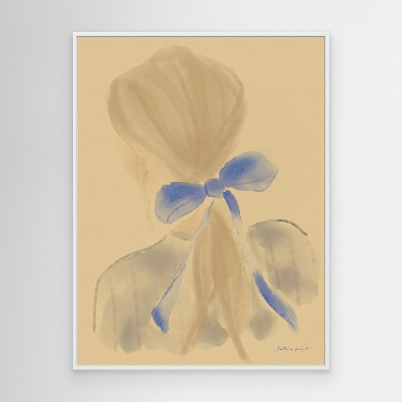Girl With A Blue Hair Ribbon by Katharina Puritscher - Canvas Art