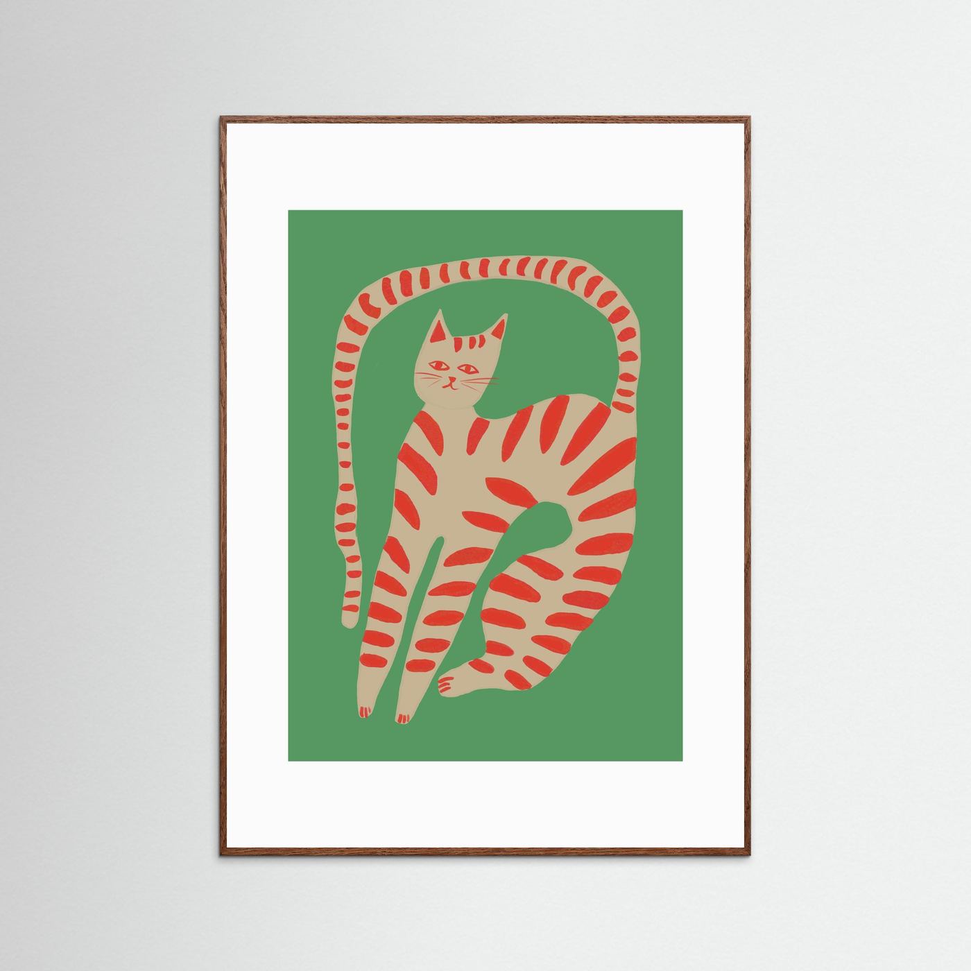 The Stretching Tiger Cat — Art Print 