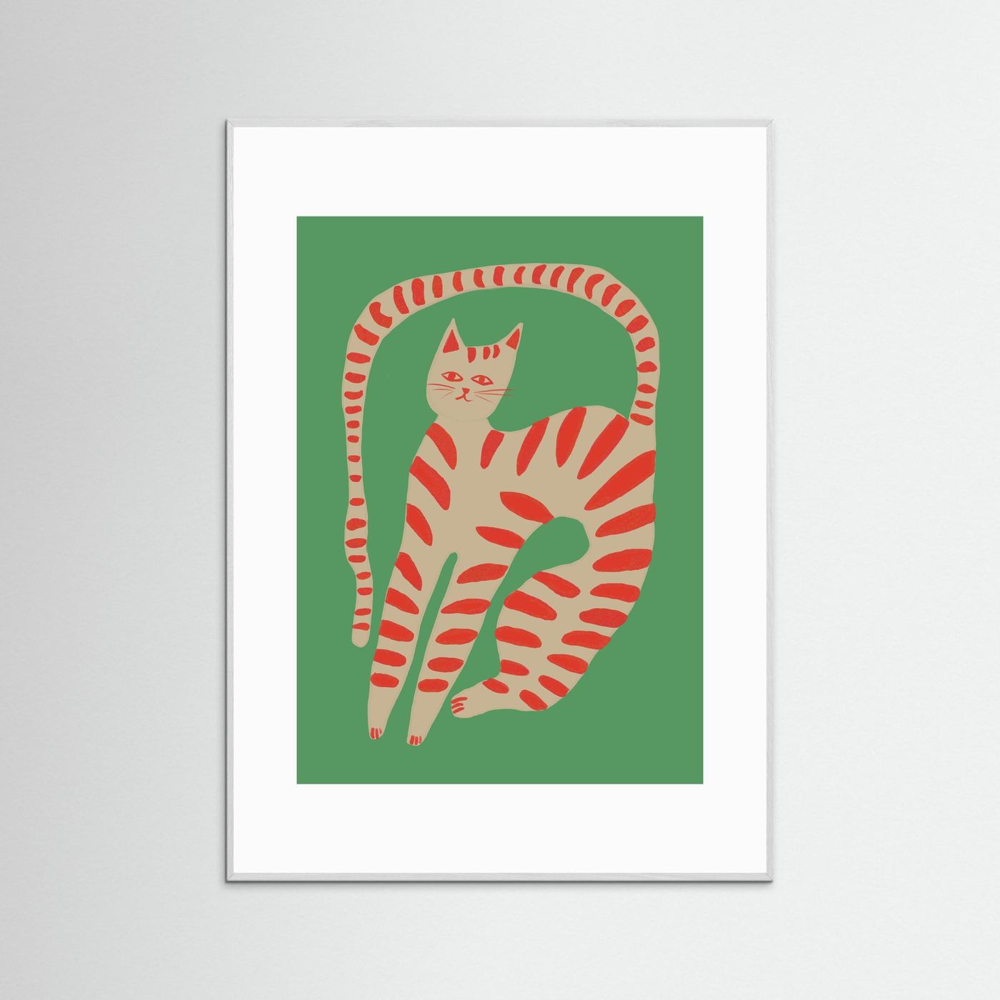 The Stretching Tiger Cat — Art Print 