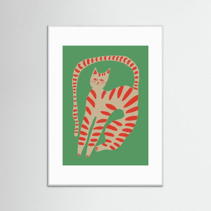 The Stretching Tiger Cat — Art Print 
