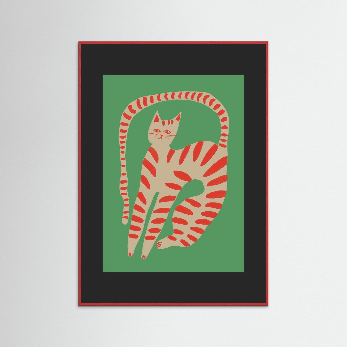 The Stretching Tiger Cat — Art Print 