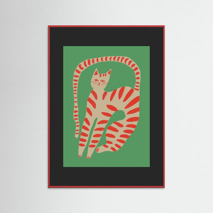 The Stretching Tiger Cat — Art Print 