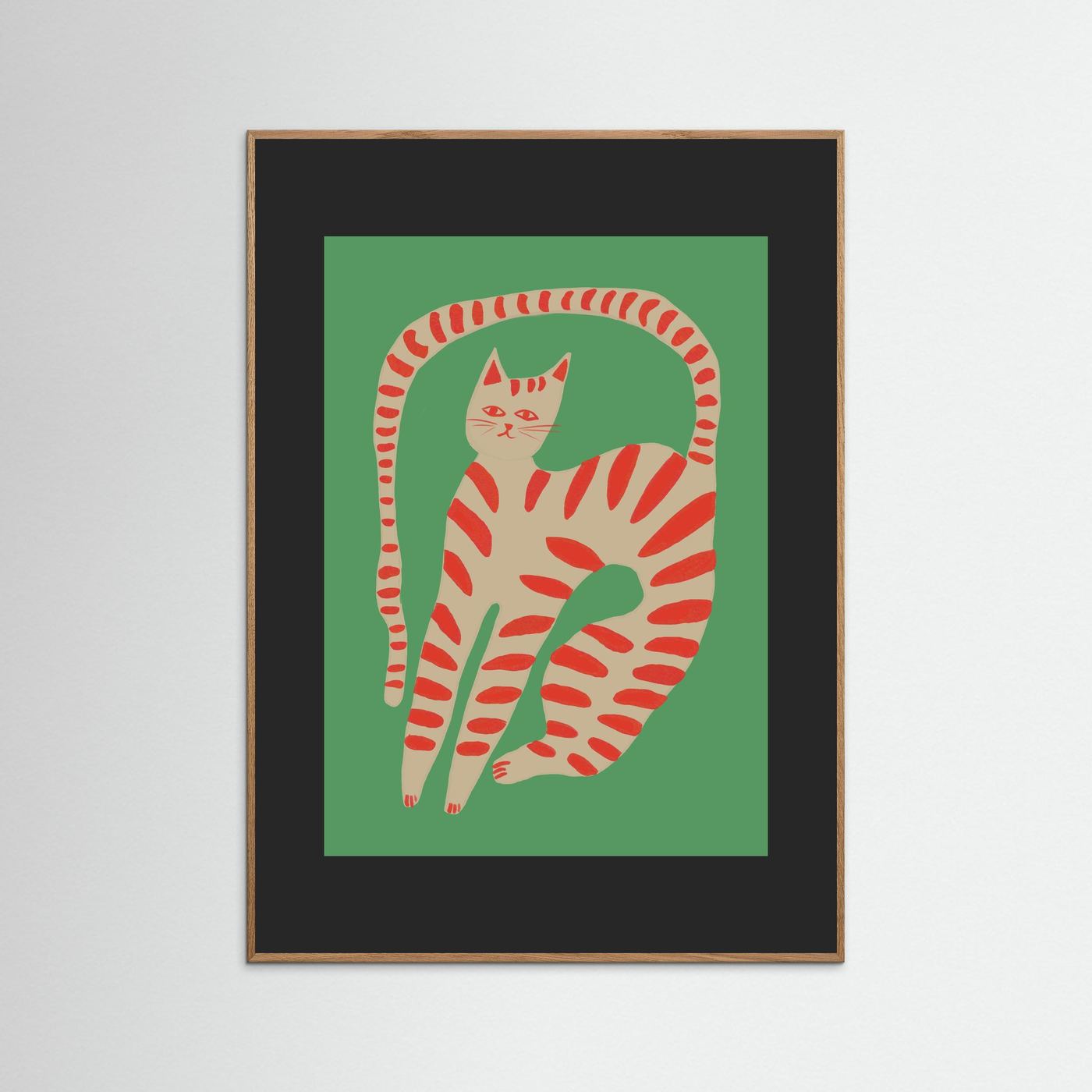 The Stretching Tiger Cat — Art Print 