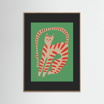 The Stretching Tiger Cat — Art Print 