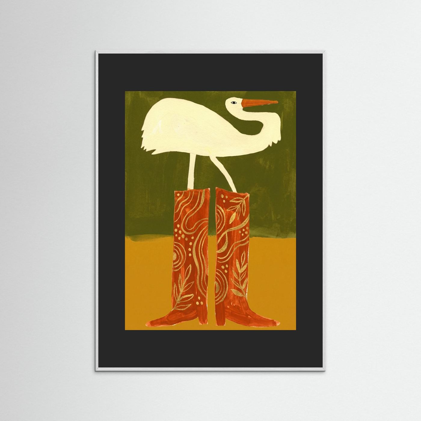 Crane in Cowboy Boots — Art Print   