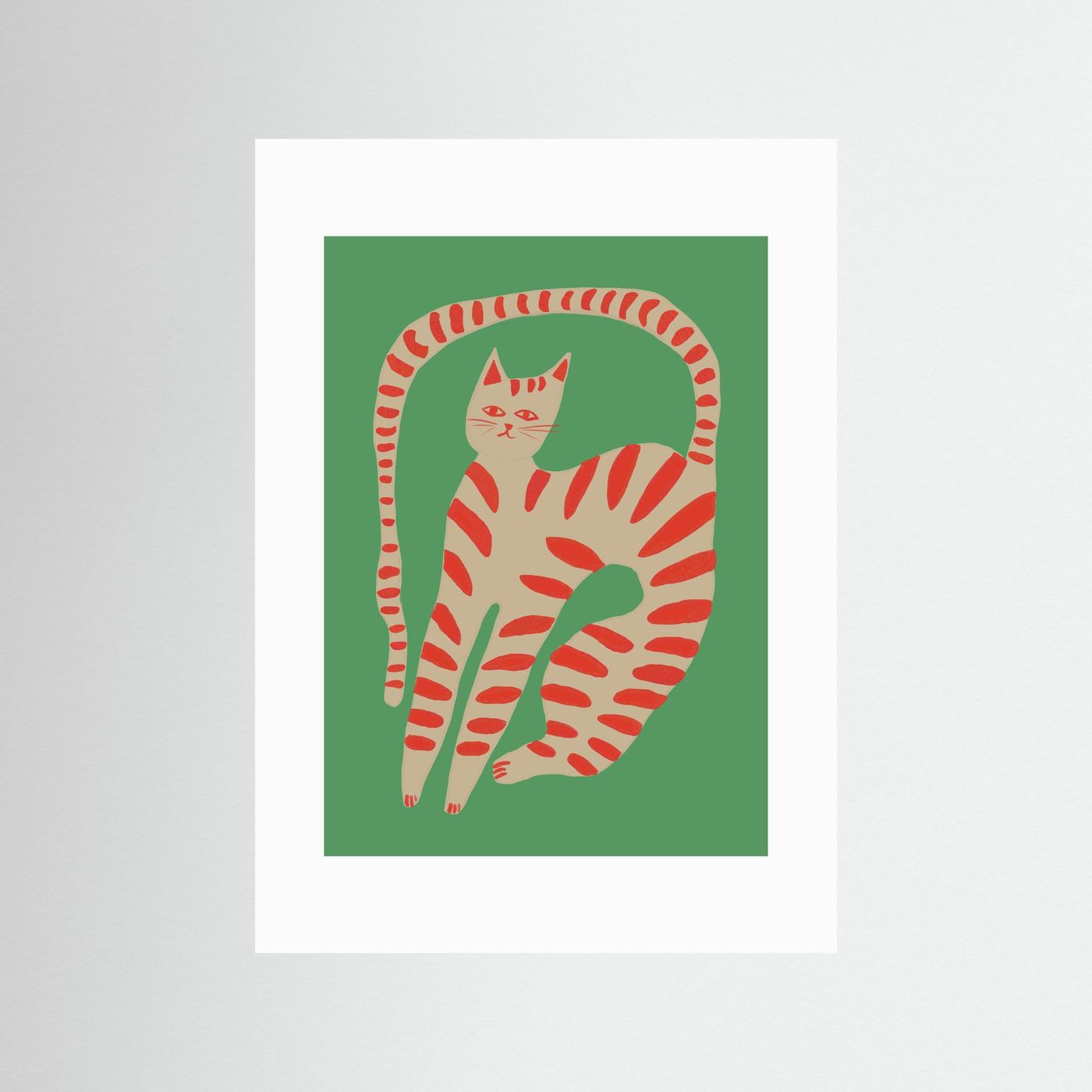 The Stretching Tiger Cat — Art Print 