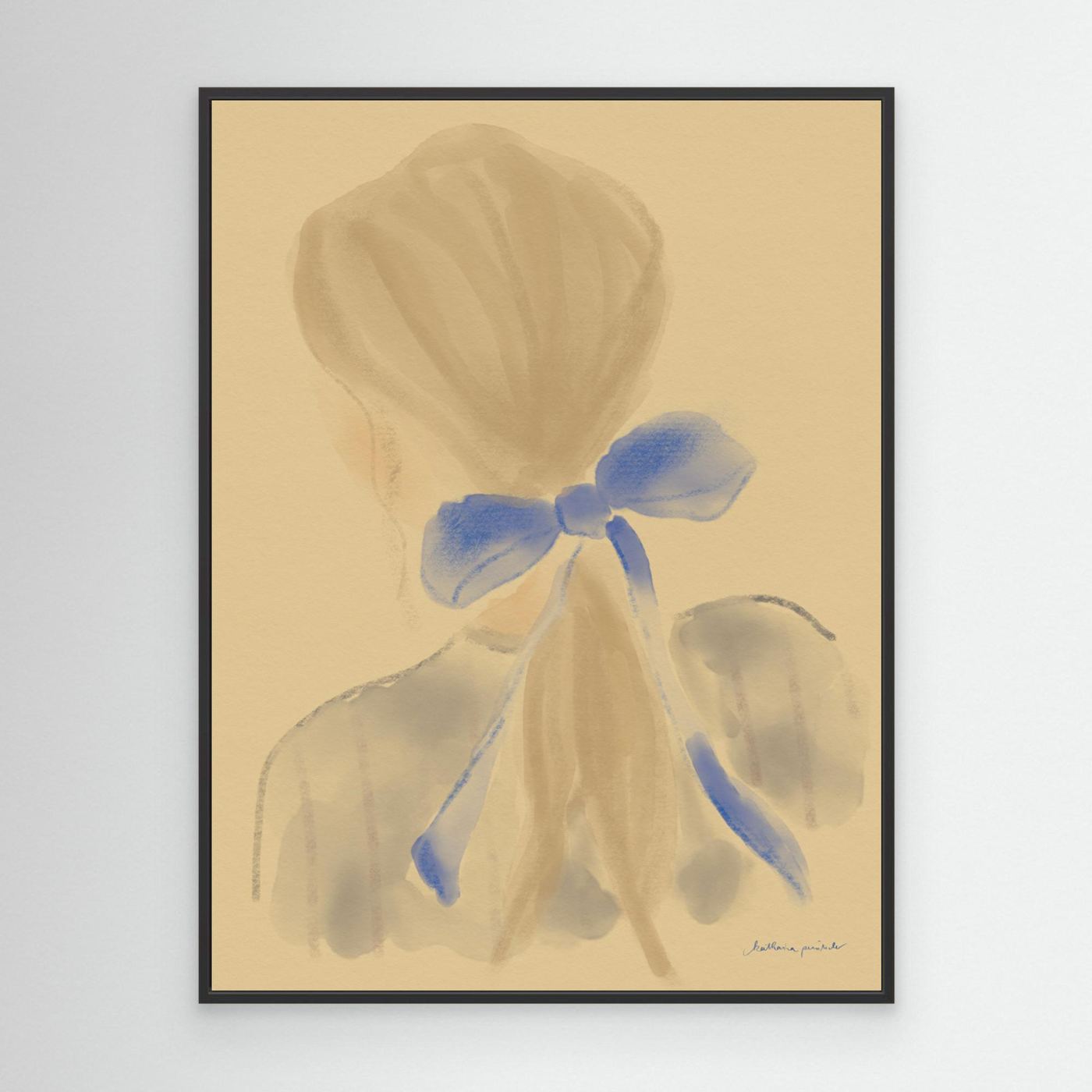 Girl With A Blue Hair Ribbon by Katharina Puritscher - Canvas Art