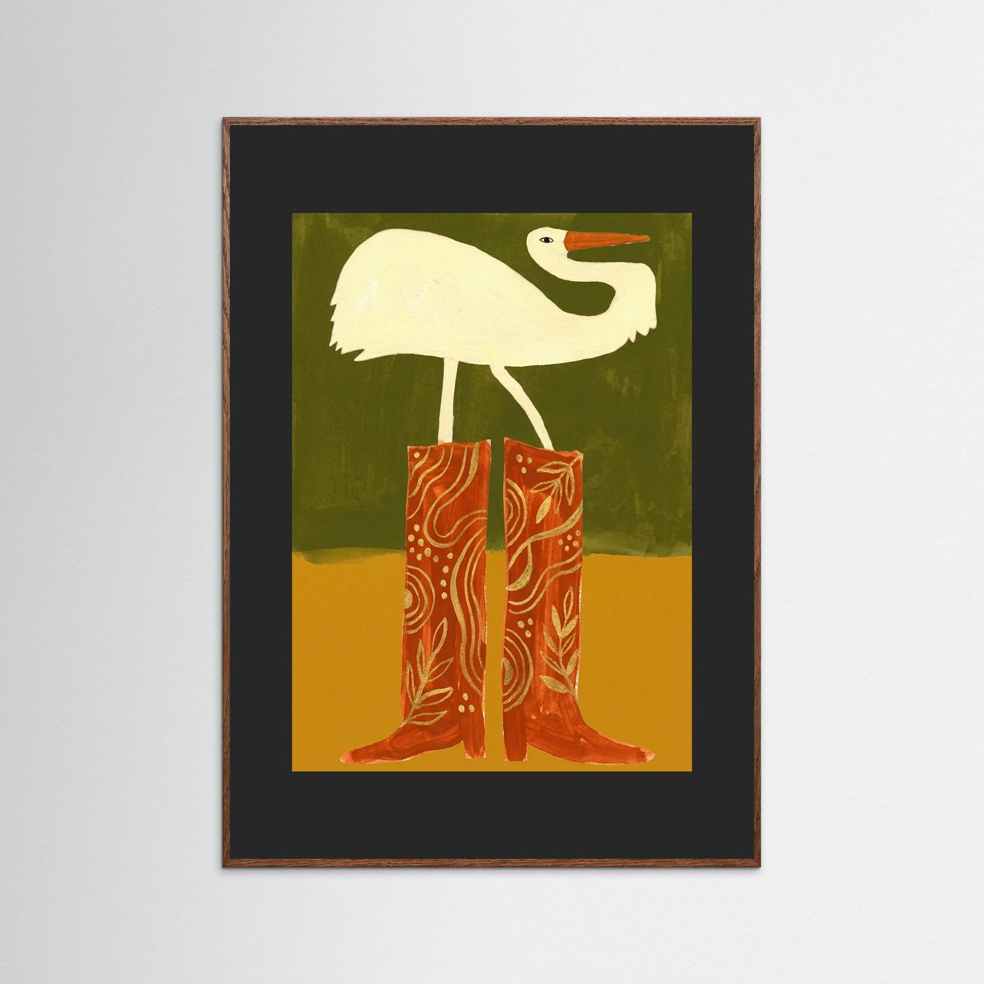 Crane in Cowboy Boots — Art Print   