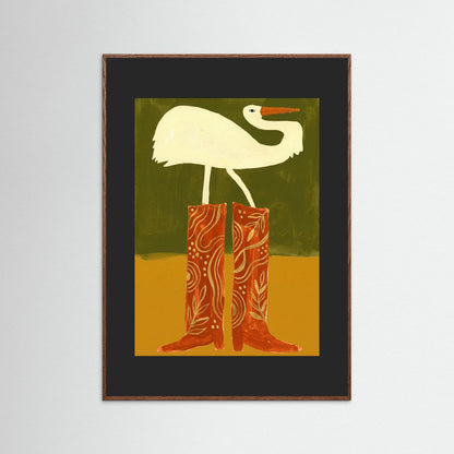 Crane in Cowboy Boots — Art Print   