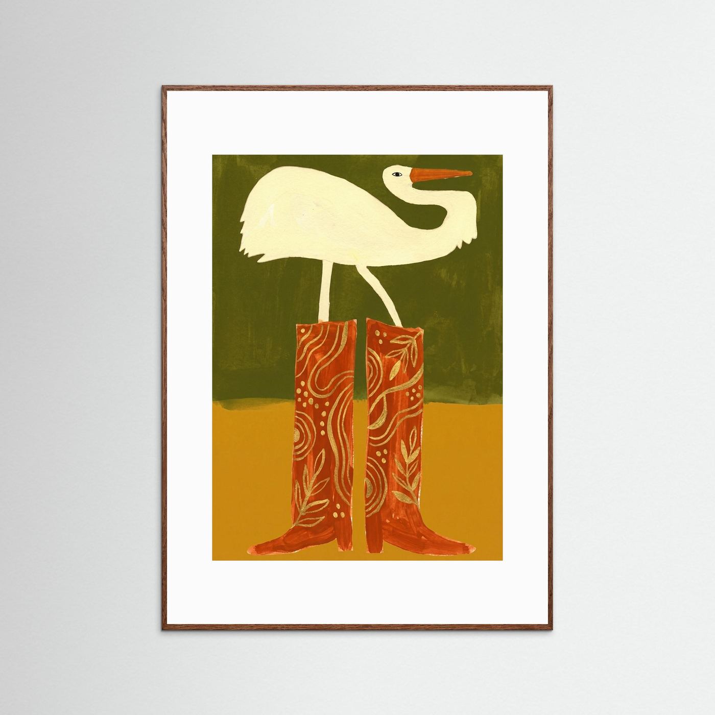 Crane in Cowboy Boots — Art Print   
