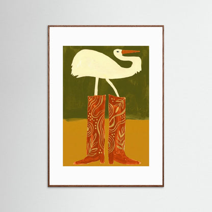 Crane in Cowboy Boots — Art Print   