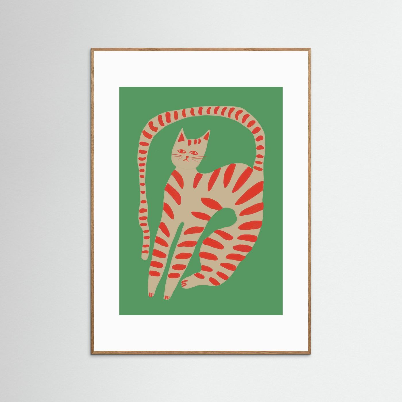 The Stretching Tiger Cat — Art Print 