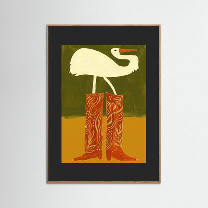 Crane in Cowboy Boots — Art Print   